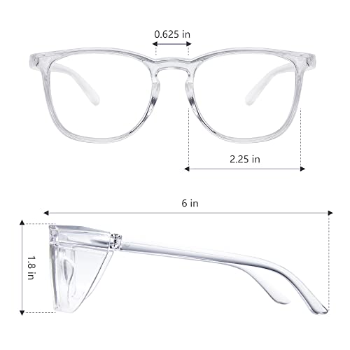Anti Fog Safety Glasses for Women, Safety Goggles for Nurse, Protective Eyewear, Blue Light Blocking & UV Protection - color: Clear