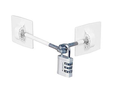 Refrigerator Lock (White with Silver Combination Padlock) - color: 1-Pack, White with Silver Combination Padlock