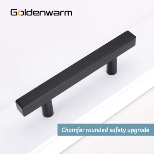 Goldenwarm 25 Pack Black Cabinet Handles 7-1/2"(192mm) Matte Black Cabinet Pulls T Bar Drawer Pulls for Kitchen Cupboard & Drawer Hardware - color: Black, size: 7-1/2 Inch Hole Center