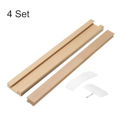 uxcell 4 Set Wooden Drawer Slides, 17-3/4 (45 CM) Classic Wood Center Guide Track with Plastic Slide Glide Bracket, Wood Drawer Glides Bottom Rails Replacement Kit - size: 17-3/4