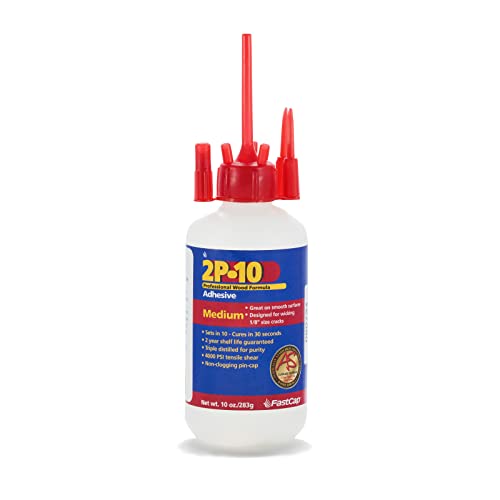FastCap 2P-10 - Medium – High Performance Super Glue - CA (Cyanoacrylate Adhesive) -10 oz/283g. Perfect for General Purpose Projects. 2-Part Adhesive. Activator Sold Separately (1-Bottle) - style: Medium