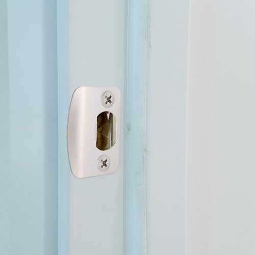 2Pcs Door Strike Plate Univeral 2-1/4 inch x 1-7/16 inch Door Latch Restorer Strike Plate Round Corner with Screws