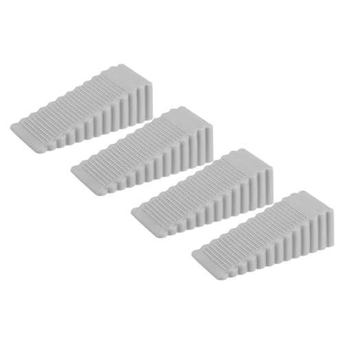 uxcell 4 Pcs Door Stoppers for Bottom of Door, 28mm/1.10 Inch Door Stops, Rubber Door Stopper Wedge Anti Slip, Window Stopper Door Stackable, Grey - color: Gray, size: 1.1-inches