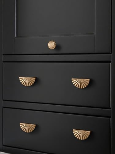 5 Pack Champagne Bronze Cabinet Pulls 2.5" Hole Center Cup Flat Drawer Pulls Kitchen Cupboard Bathroom Dresser Cabinet Hardware Handles Zinc Alloy - color: Champagne Bronze, size: 2.5"(64mm) Hole Center