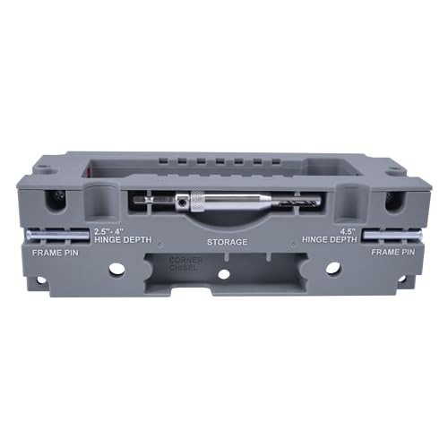 Milescraft 1229 Hinge Jig PLUS – Dual Clamping Door Hinge Jig Door Hinge Mortiser. Complete Hinge Installation Kit Rout Mortises from 2.5” to 4.5”. Strike and Latch Plates Included for Standard Doors