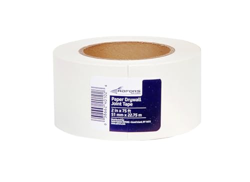 Saint-Gobain ADFORS FDW6620-U FibaTape Paper Drywall Joint Tape 2-Inch x 75-Feet, White - size: 75-feet