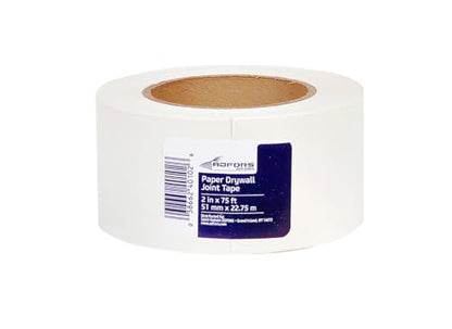 Saint-Gobain ADFORS FDW6620-U FibaTape Paper Drywall Joint Tape 2-Inch x 75-Feet, White - size: 75-feet