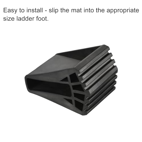 MECCANIXITY Ladder Non Slip Feet Mat Extension Ladder Accessories Rubber Pad Cover Cushion for Ladder Protection Black Pack of 2
