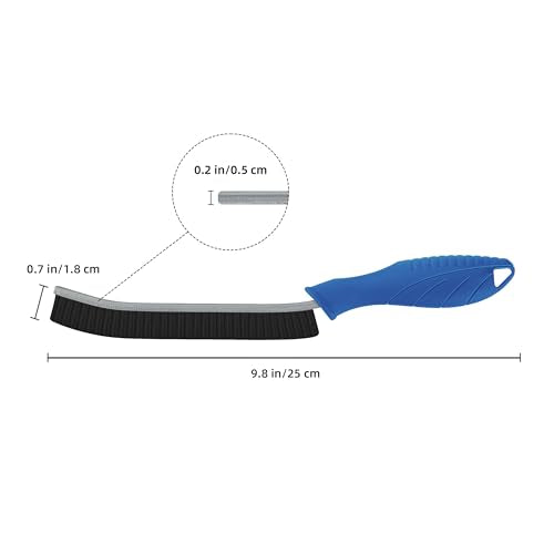 FOOGWEE Hard Bristle Crevice Cleaning Brush - Cleaning Supplies - Grout Cleaning Brushes for Household Use - Crevice Cleaning Tool for Bathroom, Home and Kitchen (3, Blue) - color: Blue