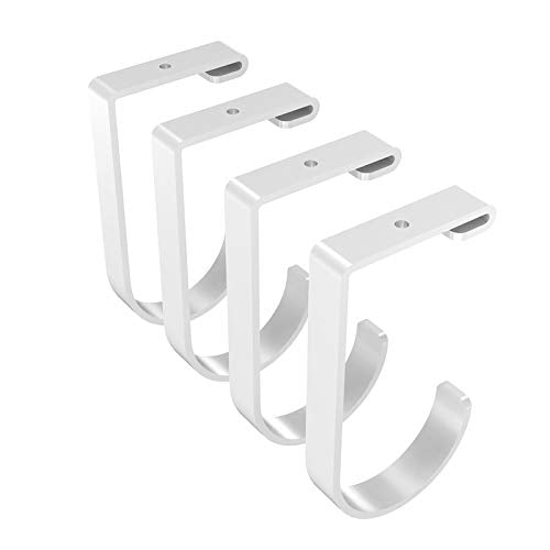 FLEXIMOUNTS 4 Pack Add On Storage Flat Hook Accessory for Garage Ceiling Rack and Wall Shelving, Max Weight Capacity up to 50lbs, White - color: White