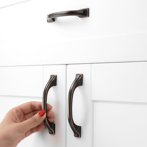 30 Pack Oil Rubbed Bronze Cabinet Pulls 3 Inch Brushed Bronze Cabinet Handles Bronze Hardware for Kitchen Cabinets 8222 Drawers Bedroom Dresser Bathroom Vanity Cupboard - color: Oil Rubbed Bronze, size: 3 Inches, style: 30 Pack Arch Pull