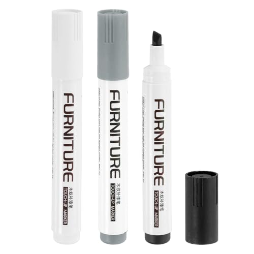 uxcell Furniture Markers Touch Up, 3pcs Furniture Repair Kit Wood Filler Sticks Wood Markers for Scratches Wooden Floor Table Cabinet Laminate Frames, Black/White/Gray - color: Black/White/Gray