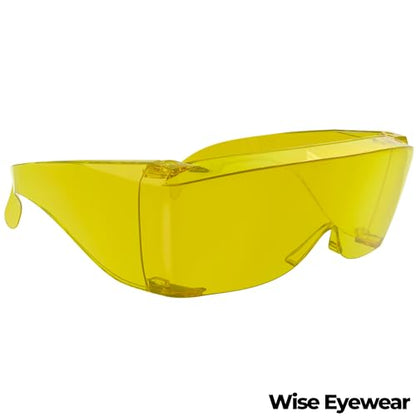 Cover-Ups Black Fit Over Sunglasses - Wrap Around Sunglasses - People Who Wear Prescription Glasses in the Sun - color: Yellow