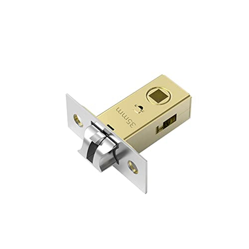 Qrity 35mm Tubular Latch, Forked Mortice Mute Latch with Stainless Steel Panel for Internal Doors, Lever Handles - size: 35mm