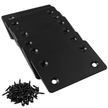 20 Pcs Metal Flat Straight Brace Bracket 2.36 x 1.5 Inch (L x W) Mending Plates Fixing Corner Brace with Screws for Furniture Repair (Black,4 Holes) - size: 20Pcs 2.36 x 1.5 Inch ,4 Holes