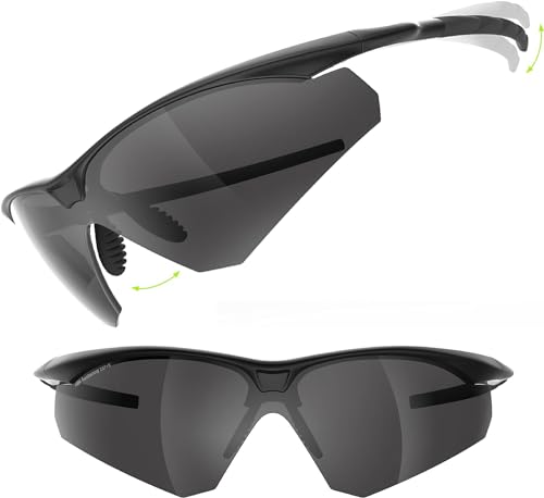 HTS HUNTERSKY S53 anti fog Tactical Shooting Range Safety Glasses Ballistic eye protection Hunting Airsoft Riding Pickleball - color: S51 Black / Smoke