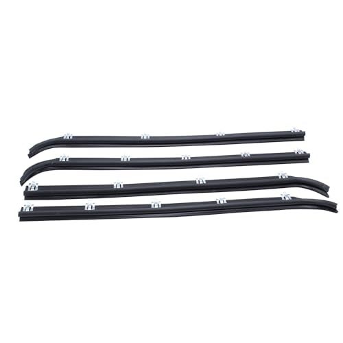 4 pcs/Set SHLPDFM Inner & Outer Window Sweep Felts Seals Black Weatherstrip Kit E7TZ1521452A E7TZ1521453A F2TZ1521456A F2TZ1521457A Replacement for Ford F150 F250 F350 1987-1997