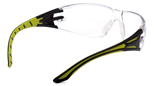 Pyramex Endeavor Plus Safety Glass Black/Gray Frame With Foam Padding Clear H2MAX Anti-fog Lens - color: Clear H2x Anti-fog Lens/ Black-green Frame, style: Standard