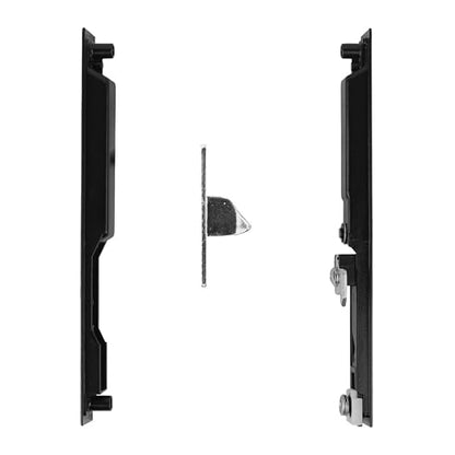 Sliding Glass Patio Door Lock Handle Set, Non-Keyed, Flush Mount, with Nite Lock,C Cam, and Keeper, White, 6-9/16" Screw Hole | Sliding Door Handle Replacement Hardware Repairs (DL-504) (Black) - color: Black