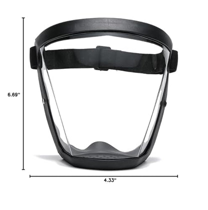 Super Protective Face Shield,Anti Fog Mask,Adult Clear Face Shield,Plastic Face Mask （Black） - color: Black