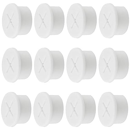 Desk Grommet,3/4 Inch Flexible Rubber Grommets, Silicone Cable Cord Grommet Wire Hole Cover for Desk, Table and Other Furnitures(12Pack) - size: 3/4IN/20mm White