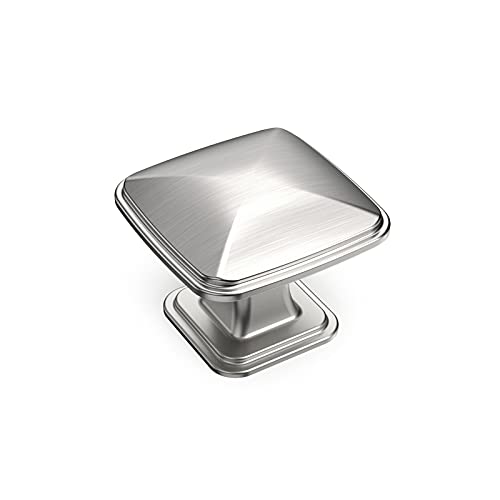 Amerdeco 10 Pack 1-1/4inch Shiny Brushed Satin Nickel Cupboard Drawer Knobs Kitchen Cabinet Knobs Single Hole Cabinet Handles K0003BSN - color: Brushed Satin Nickel, size: 10 Pack