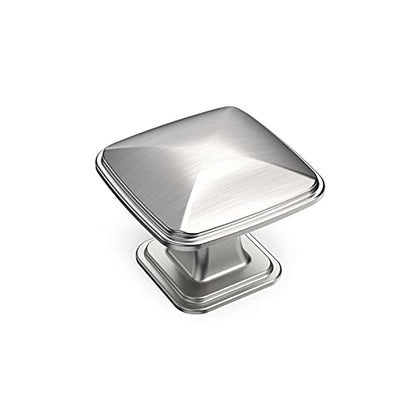 Amerdeco 10 Pack 1-1/4inch Shiny Brushed Satin Nickel Cupboard Drawer Knobs Kitchen Cabinet Knobs Single Hole Cabinet Handles K0003BSN - color: Brushed Satin Nickel, size: 10 Pack