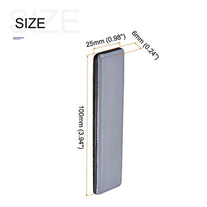 METALLIXITY PTFE Furniture Slider Gliders (100x25mm) 8Pcs, Rectangle Self-Adhesive Floor Protector Pads - for Furniture Carpets - size: 100x25mm