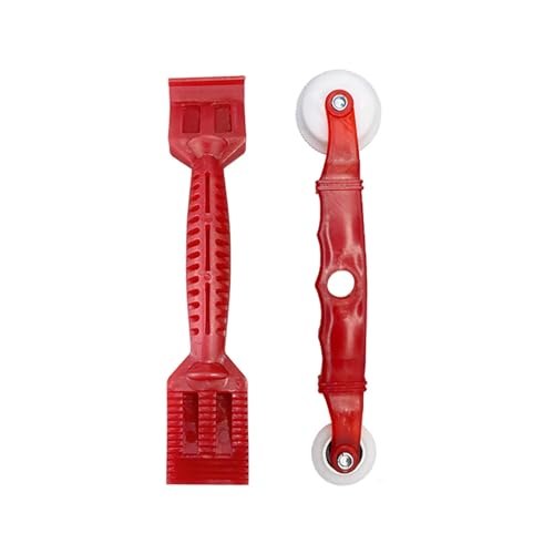 RLECS 2PCS Screen Roller Tool Scoop Red Window Leather Strip Installation Utensil for Door Seam Repair and Automotive Seal Replacement