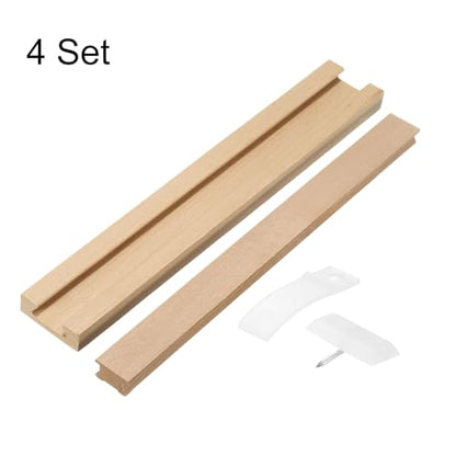 uxcell 4 Set Wooden Drawer Slides, 11-7/8 (30 CM) Classic Wood Center Guide Track with Plastic Slide Glide Bracket, Wood Drawer Glides Bottom Rails Replacement Kit - size: 11-7/8