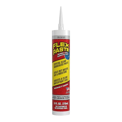 Flex Paste, Waterproof Paintable Putty, Spackle Sealant, Fill Gaps Cracks Holes - Block Out Water and Air - UV Resistant - Walls, Drywall, EPDM, Concrete, Roof, RV Repairs, Clear, Cartridge - size: Cartridge