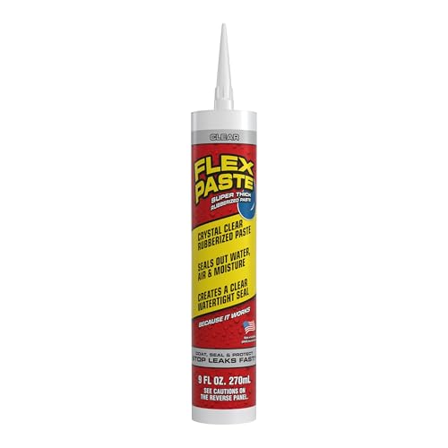 Flex Paste, Waterproof Paintable Putty, Spackle Sealant, Fill Gaps Cracks Holes - Block Out Water and Air - UV Resistant - Walls, Drywall, EPDM, Concrete, Roof, RV Repairs, Clear, Cartridge - size: Cartridge