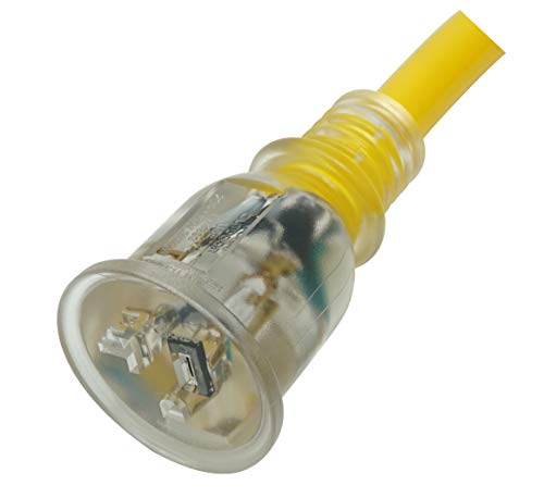 Southwire Yellow Jacket Extra Heavy Duty Extension Cord - Power Cable for Outdoor Tools & Equipment - 10 Gauge SJTW with Lighted End & Molded Plug - 50 Foot
