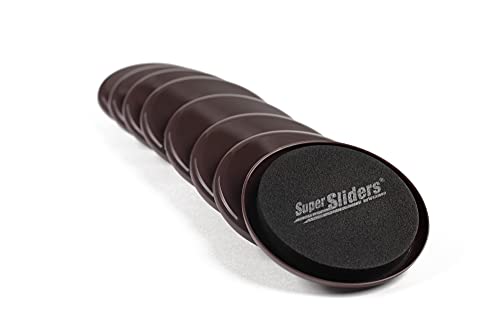 Super Sliders 3 1/2" Round Reusable Furniture Sliders for Carpet Easily Move Medium to Large Sized Items Across Carpet, 8 Pack Brown - color: Brown, size: 8 Count (Pack of 1)