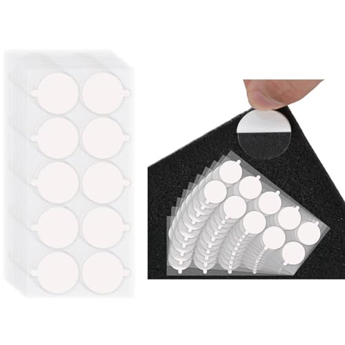 500Pcs Double Sided Tape for Acoustic Foam Panels, Removable Mounting Tape Wall Strong Adhesive Sound proofing Transparent Putty Clear Sticker Heavy Duty 1inch Round - color: 500Pcs Round