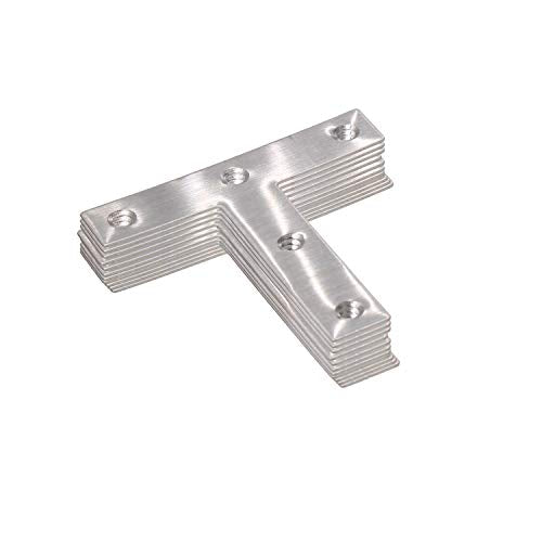 Stainless Steel Mending Bracket Plate ULIFESTAR T Type Mending Plate,Flat Repair Plate for Wood,Metal Straight Fixing Joining Shelf Support for Shelves,Furniture and Cabinet 10 Pack(3.15x3.15'') - size: 3.15 x 3.15 inches