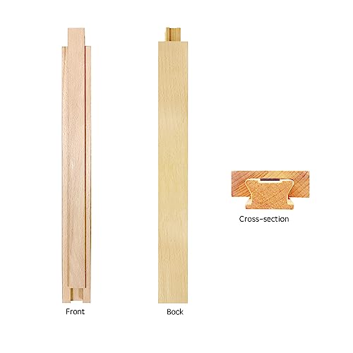 1 PCS Wooden Undermount Drawer Slides Classic Guide Center Mount Track 17.72 Inchs, Wood Drawer Glides Bottom Rails Replacement Kit