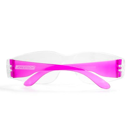 JORESTECH Safety Glasses, ANSI Z87+ Compliant, Impact-Resistant Polycarbonate Lenses, UV Protection, Anti-Scratch Coating, 12-Pack - color: Pink-clear