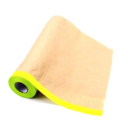 Amonk Pre-Taped Masking Paper for Painting 24in x 50Ft Paint Masking Paper with Adhesive Tape and Drape Painters Paper Roll for Automotive Furniture Wall Protection(2 Rolls)