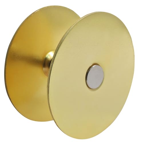 1 Pack Door Hole Cover Plate, 2-5/8" Diameter Gold Deadbolt Cover, Hole Filler Plate with 1.2" & 1.6" Screws and 0.7" Nut, for Enhanced Home Security, Privacy and Aesthetic Security - color: Gold, size: 1 Piece