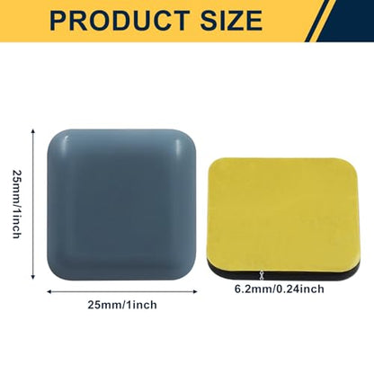 24Pcs 1 x 1 Inch Rectangular Adhesive Sliders,PTFE Chair Glides Floor Protectors Self-Stick Moving Pads,Furniture Pads for Hardwood Floors/Carpet - size: 1 x 1 Inch