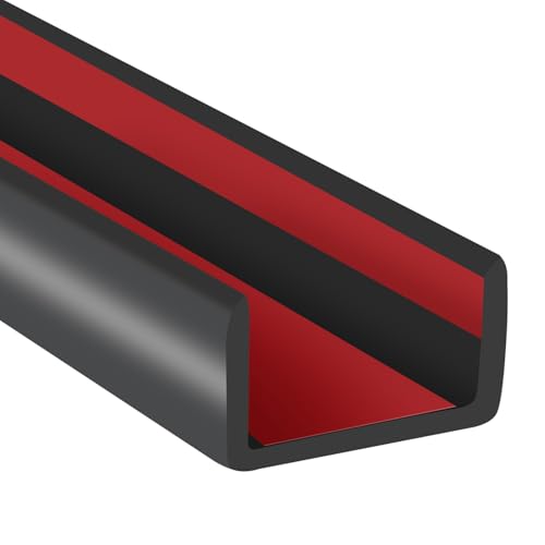 Rubber Edge Trim, Flexible Self-Adhesive U Shaped Peel and Stick Edge Banding, 1-3/4"(44.5mm) U Channel Edge Protector, Edge Guards for Woods, Furniture, 20Ft, Black Color - color: Black, size: Fit 1-3/4" - L20'