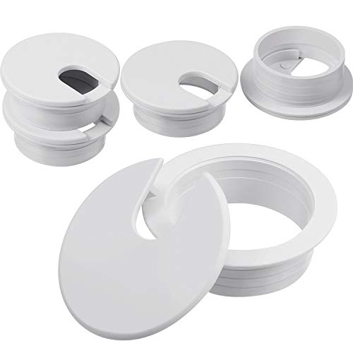4 Packs Desk Grommet, 1-3/8 Inch 35 mm Plastic Desk Cord Cable Hole Cover Grommet for Computer Table Wire Organizer for Home and Office PC Desktop Management