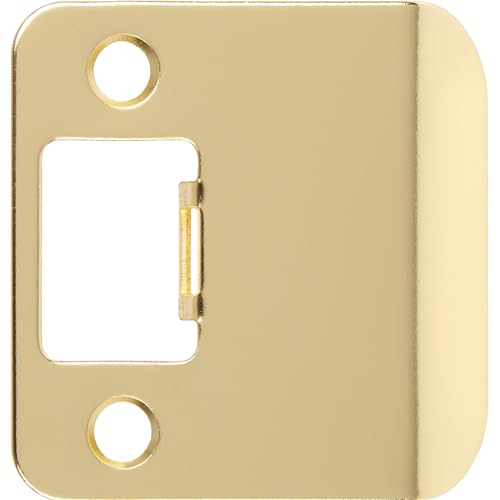 Round Corner Extended Lip Strike, 2-1/4" x 1-3/4", (2-1/4" Overall Length), Polished Brass by Stone Harbor Hardware - color: Brass
