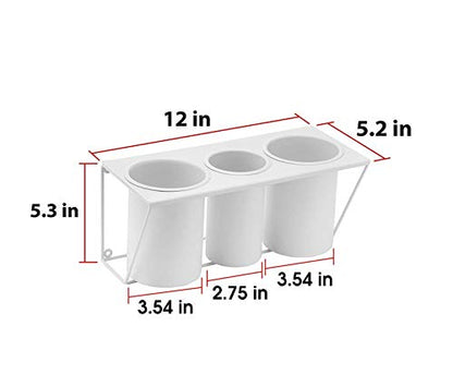 JackCubeDesign Wall Mount Hair Dryer Holder Hair Styling Product Care Tool Organizer Bath Supplies Accessories Tray Stand Storage Bathroom Steel (White) MK470A - color: White