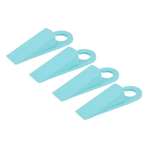 uxcell 4 Pcs Door Stoppers for Bottom of Door, 28mm/1.10 Inch Door Stops, Rubber Door Stopper Wedge Anti Slip, Window Stopper Door Stackable, Blue - color: Blue