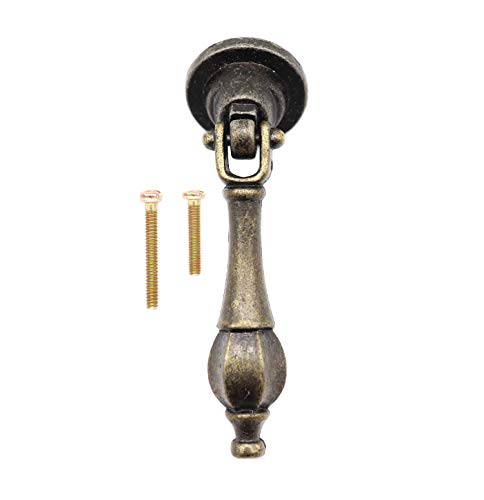 5-Pack Antique Vintage Pulls with Pendant for Dresser Drawer Cabniet - color: Antique Bronze 5pcs Heavy Style