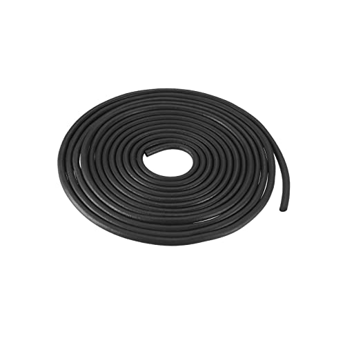 uxcell Nitrile Rubber Round Seal Strip, 4mm(5/32") Diameter 6 Meters (19.69Ft) Long Hard Solid Rubber Weather Stripping for DIY Gasket, Industrial Equipment, and Furniture - size: 4mmx6m