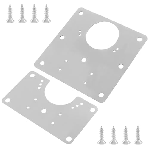 6 PCS Cabinet Door Hinge Repair Plates, Stainless Steel Hinge Repair Kit with Mounting Screws, for Kitchen, Cupboard, Cabinet Doors, Locker