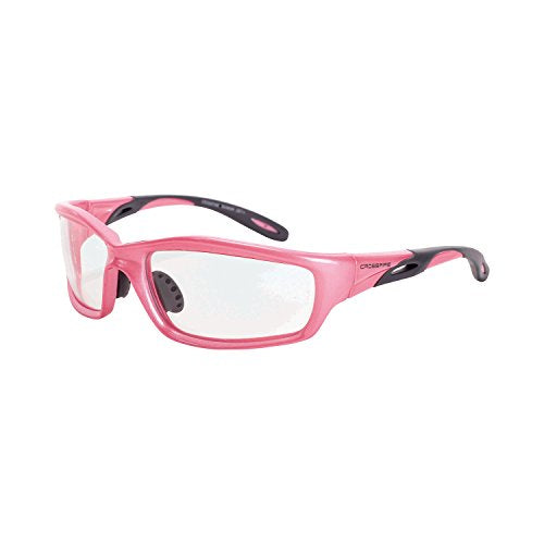 Crossfire 2254 Infinity Premium Safety Glasses, Clear Lens - Pink Frame - color: Clear Lens/Pink Pearl Frame, size: One Size